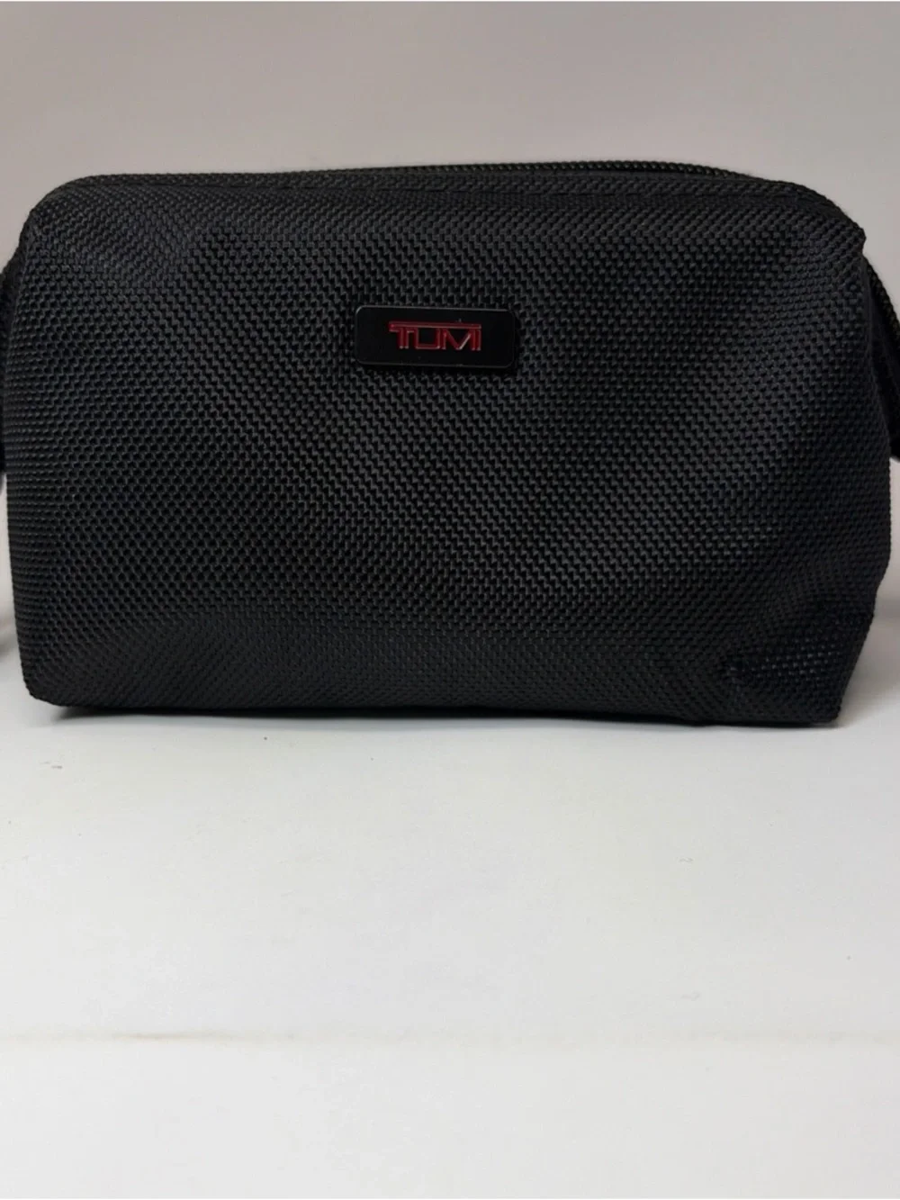 Tumi Black Textile Toiletry Pouch with Red AirBerlin Logo Accent